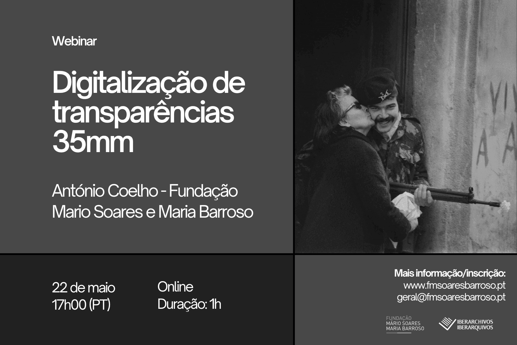 Imagem de destaque para o evento Webinar sobre digitalização de transparências 35mm