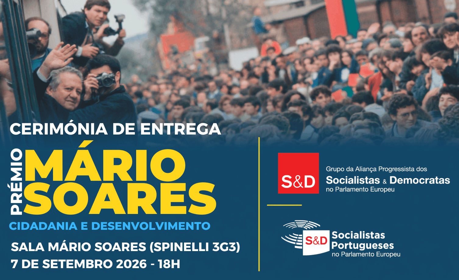 Imagem de destaque para o evento Cerimónia de entrega do Prémio Mário Soares: Cidadania e Desenvolvimento 2026